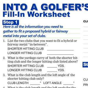 Into A Golfers Set of Clubs Fill-In Worksheet